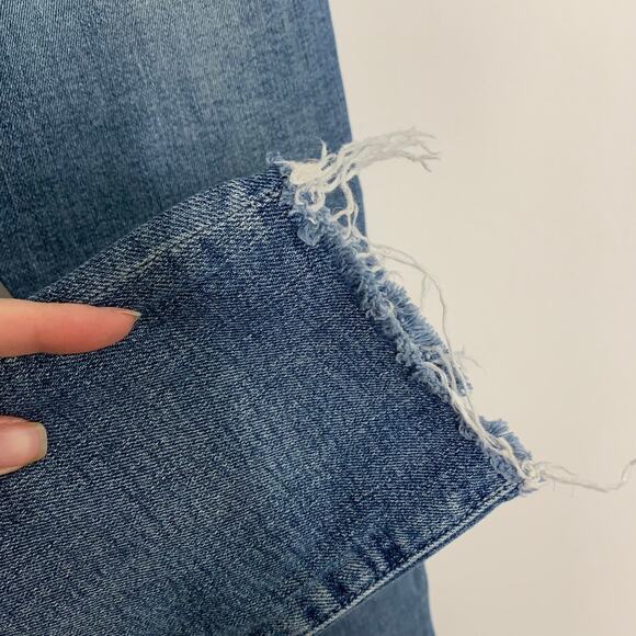 Mother The Fly Cut Stunner Ankle Fray In Night On A Shiny White Vespa Women’s 26 - Picture 4 of 16